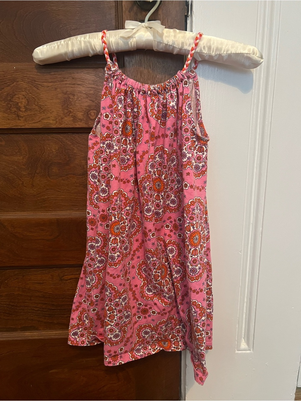 Mini Boden Pink Paisley Halter Sundress
